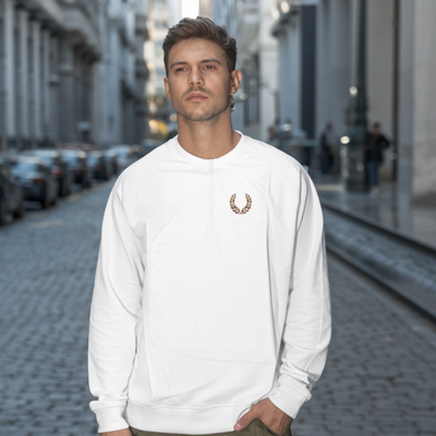 adidas® | Godngod Quarter-Zip Pullover with Embroidery | Laurel Wreath