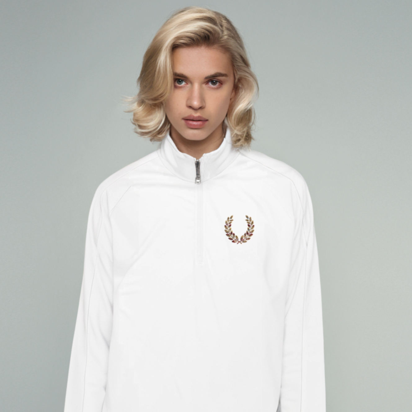 adidas® | Godngod Quarter-Zip Pullover with Embroidery | Laurel Wreath