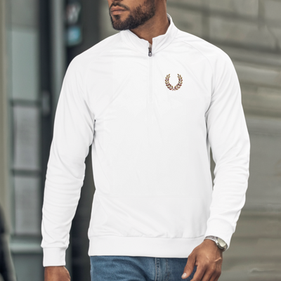 adidas® | Godngod Quarter-Zip Pullover with Embroidery | Laurel Wreath